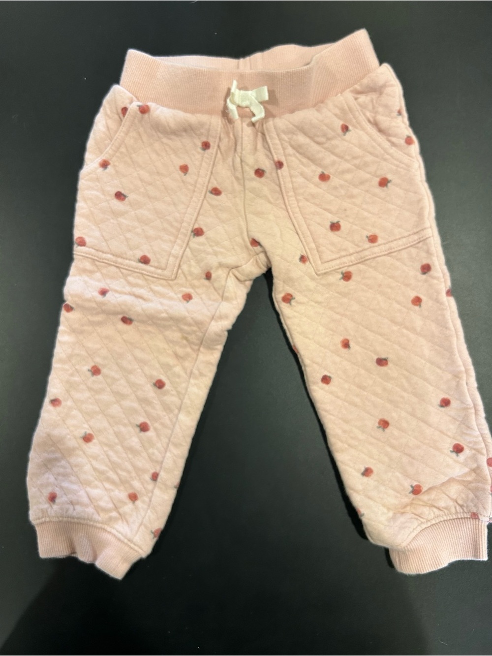 Carter's Quilted Light Pink Pants with Peach Dot Print